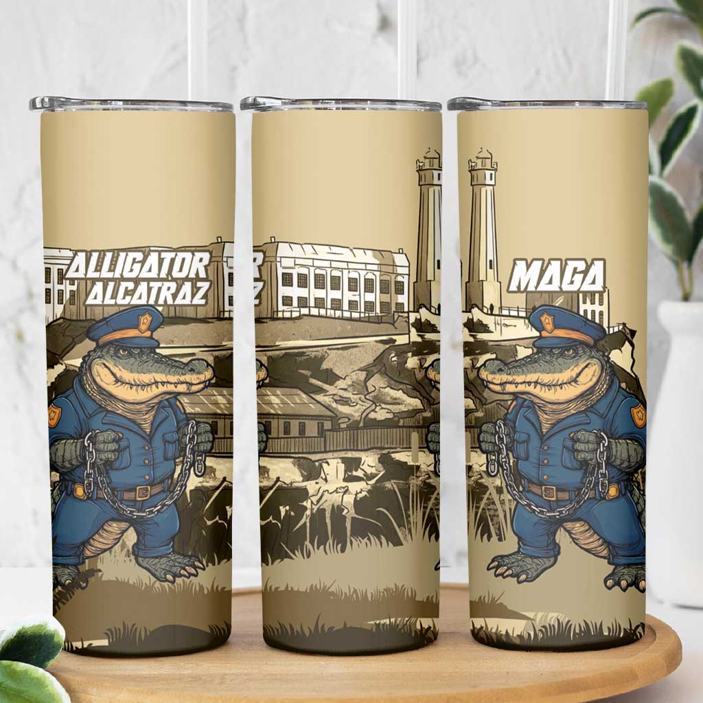 Alligator Alcatraz Skinny Tumbler Police Gator Rock Penitentiary - Wonder Print Shop