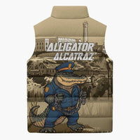 Alligator Alcatraz Sleeveless Puffer Jacket Police Gator Rock Penitentiary - Wonder Print Shop