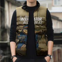 Alligator Alcatraz Sleeveless Puffer Jacket Police Gator Rock Penitentiary - Wonder Print Shop