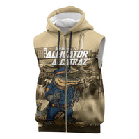 Alligator Alcatraz Sleeveless Zip Hoodie Police Gator Rock Penitentiary - Wonder Print Shop