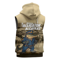 Alligator Alcatraz Sleeveless Zip Hoodie Police Gator Rock Penitentiary - Wonder Print Shop
