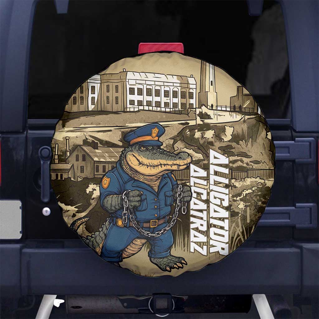 Alligator Alcatraz Spare Tire Cover Police Gator Rock Penitentiary - Wonder Print Shop