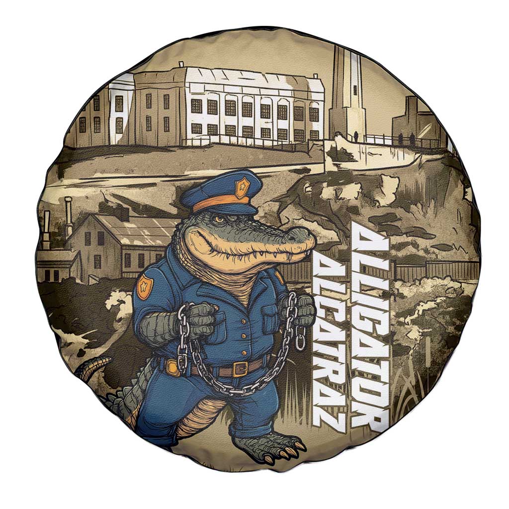 Alligator Alcatraz Spare Tire Cover Police Gator Rock Penitentiary - Wonder Print Shop