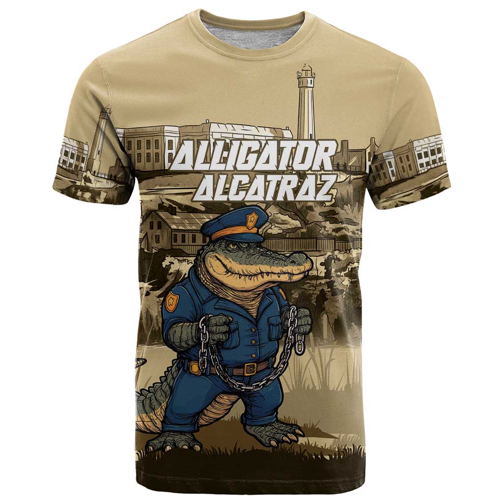 Alligator Alcatraz T Shirt Police Gator Rock Penitentiary - Wonder Print Shop