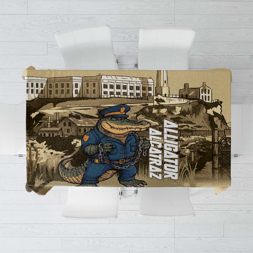 Alligator Alcatraz Tablecloth Police Gator Rock Penitentiary - Wonder Print Shop