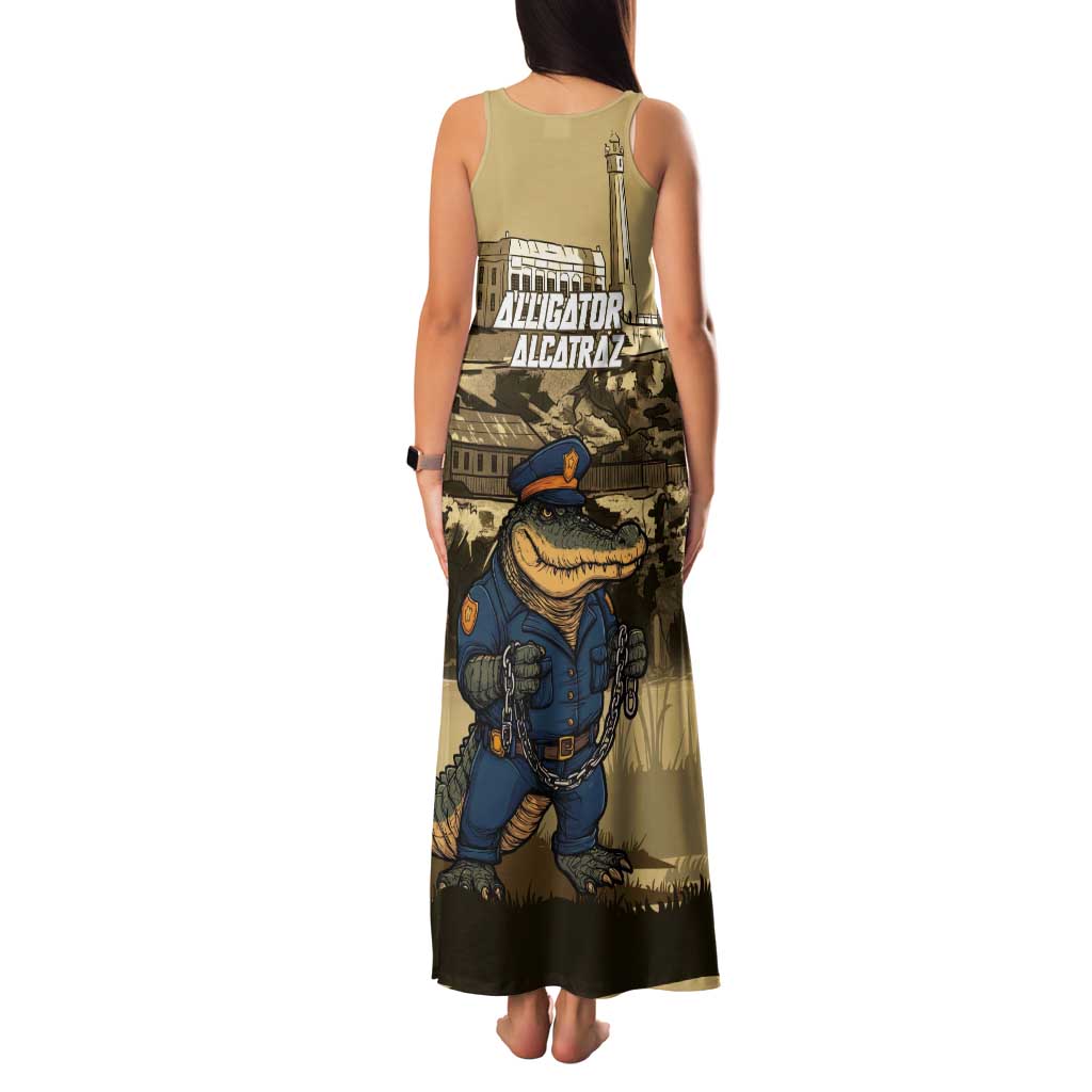Alligator Alcatraz Tank Maxi Dress Police Gator Rock Penitentiary - Wonder Print Shop
