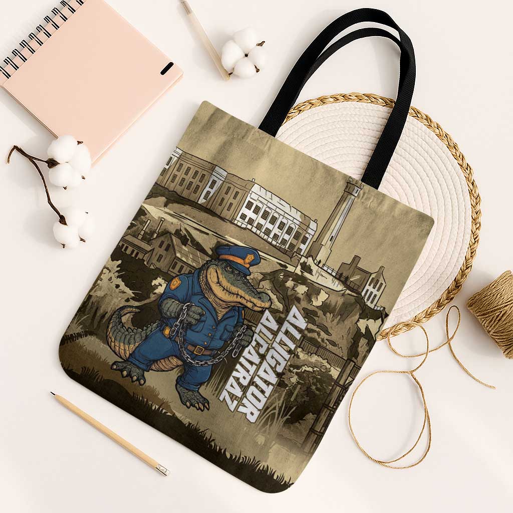 Alligator Alcatraz Tote Bag Police Gator Rock Penitentiary - Wonder Print Shop