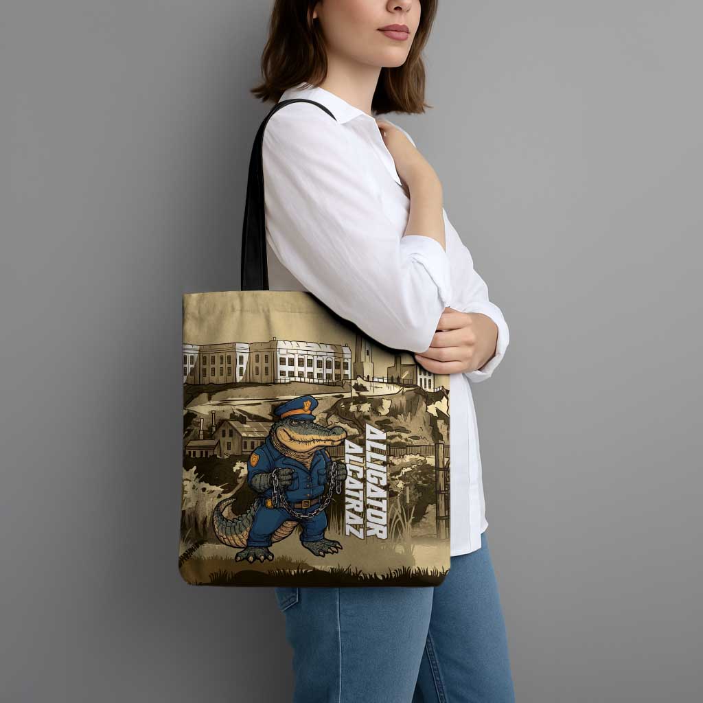 Alligator Alcatraz Tote Bag Police Gator Rock Penitentiary - Wonder Print Shop