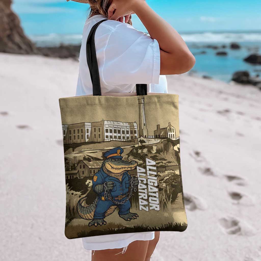 Alligator Alcatraz Tote Bag Police Gator Rock Penitentiary - Wonder Print Shop