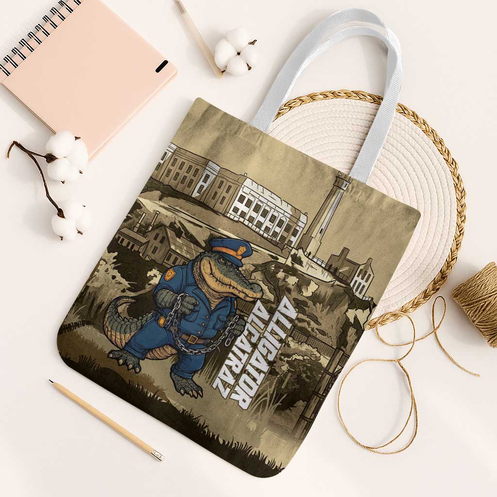 Alligator Alcatraz Tote Bag Police Gator Rock Penitentiary - Wonder Print Shop