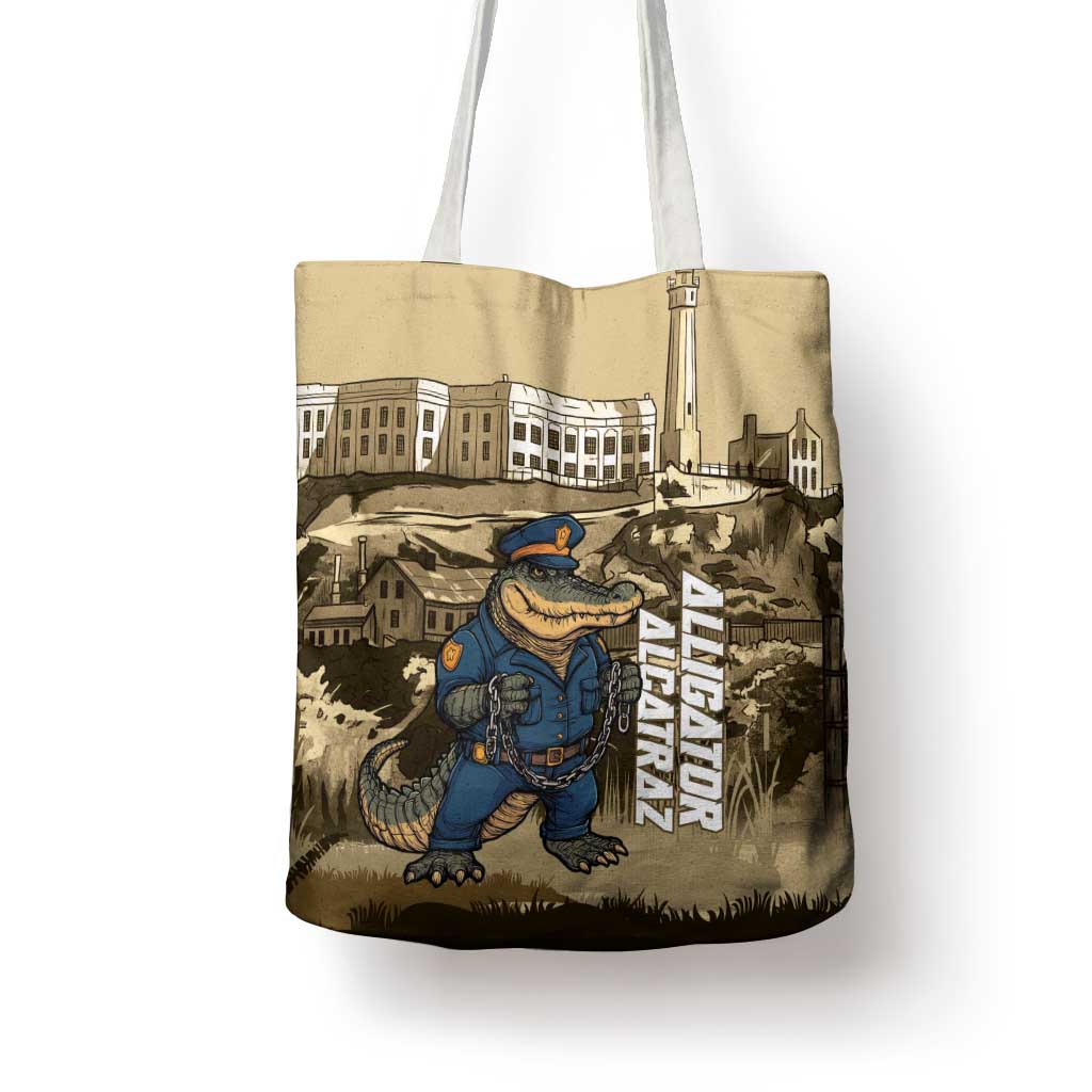 Alligator Alcatraz Tote Bag Police Gator Rock Penitentiary - Wonder Print Shop