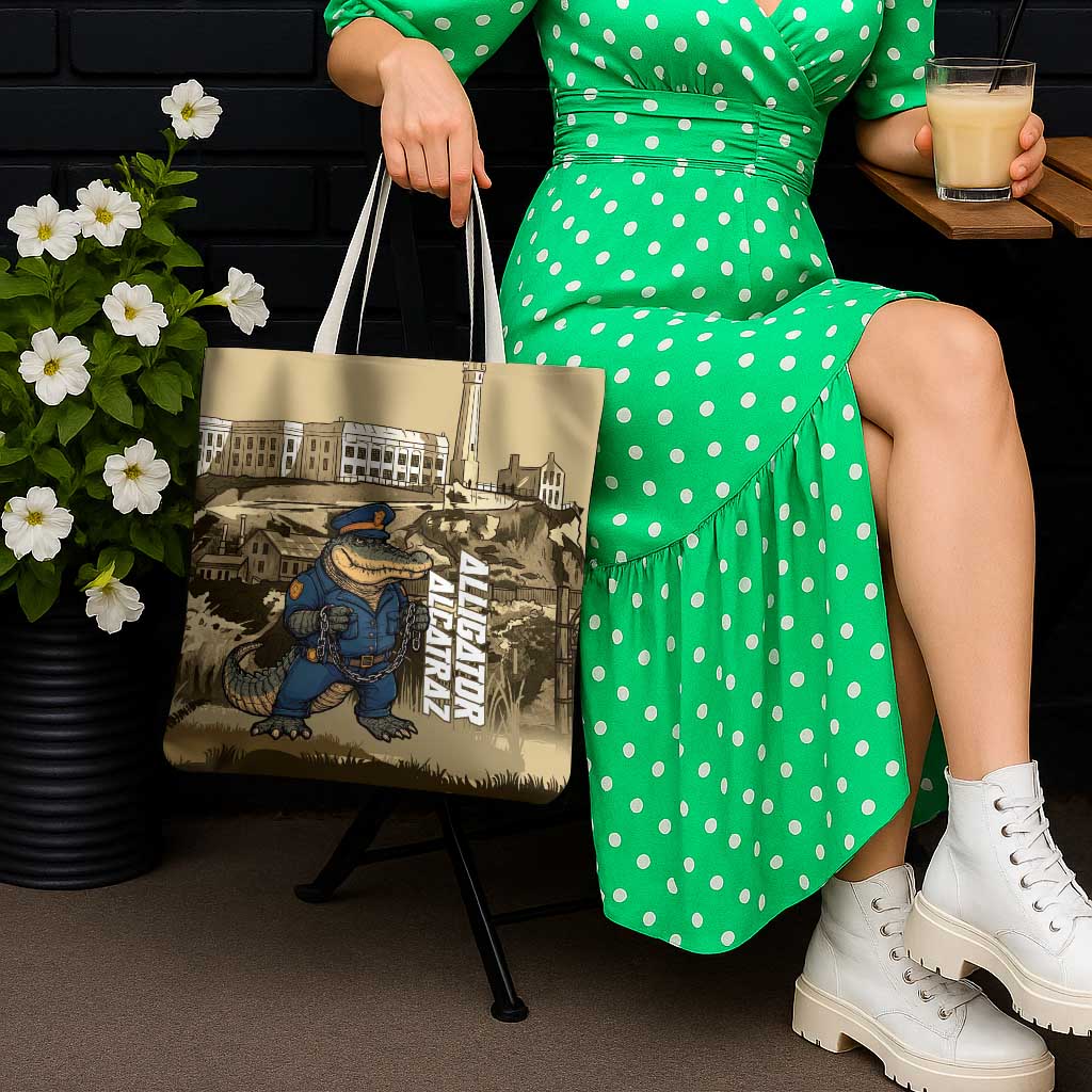 Alligator Alcatraz Tote Bag Police Gator Rock Penitentiary - Wonder Print Shop