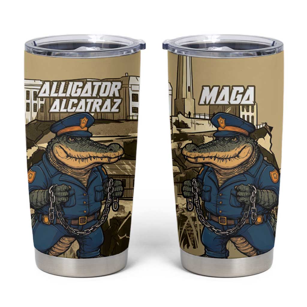 Alligator Alcatraz Tumbler Cup Police Gator Rock Penitentiary - Wonder Print Shop