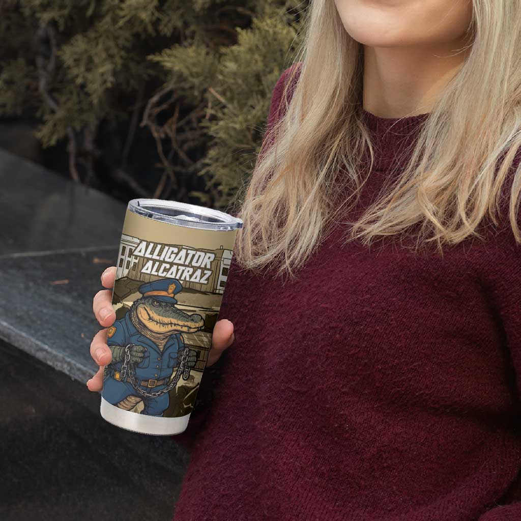 Alligator Alcatraz Tumbler Cup Police Gator Rock Penitentiary - Wonder Print Shop