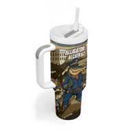 Alligator Alcatraz Tumbler With Handle Police Gator Rock Penitentiary - Wonder Print Shop