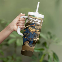 Alligator Alcatraz Tumbler With Handle Police Gator Rock Penitentiary - Wonder Print Shop