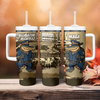 Alligator Alcatraz Tumbler With Handle Police Gator Rock Penitentiary - Wonder Print Shop