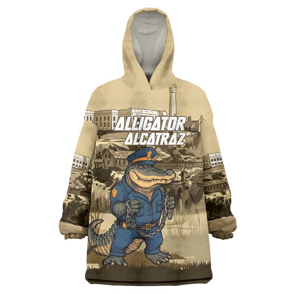 Alligator Alcatraz Wearable Blanket Hoodie Police Gator Rock Penitentiary - Wonder Print Shop