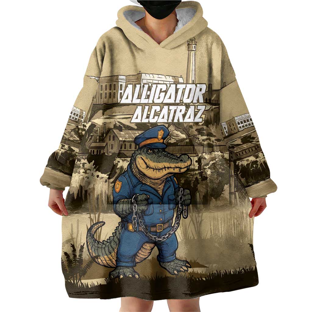Alligator Alcatraz Wearable Blanket Hoodie Police Gator Rock Penitentiary - Wonder Print Shop