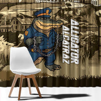 Alligator Alcatraz Window Curtain Police Gator Rock Penitentiary - Wonder Print Shop