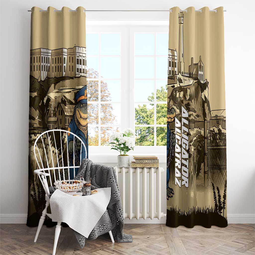 Alligator Alcatraz Window Curtain Police Gator Rock Penitentiary - Wonder Print Shop