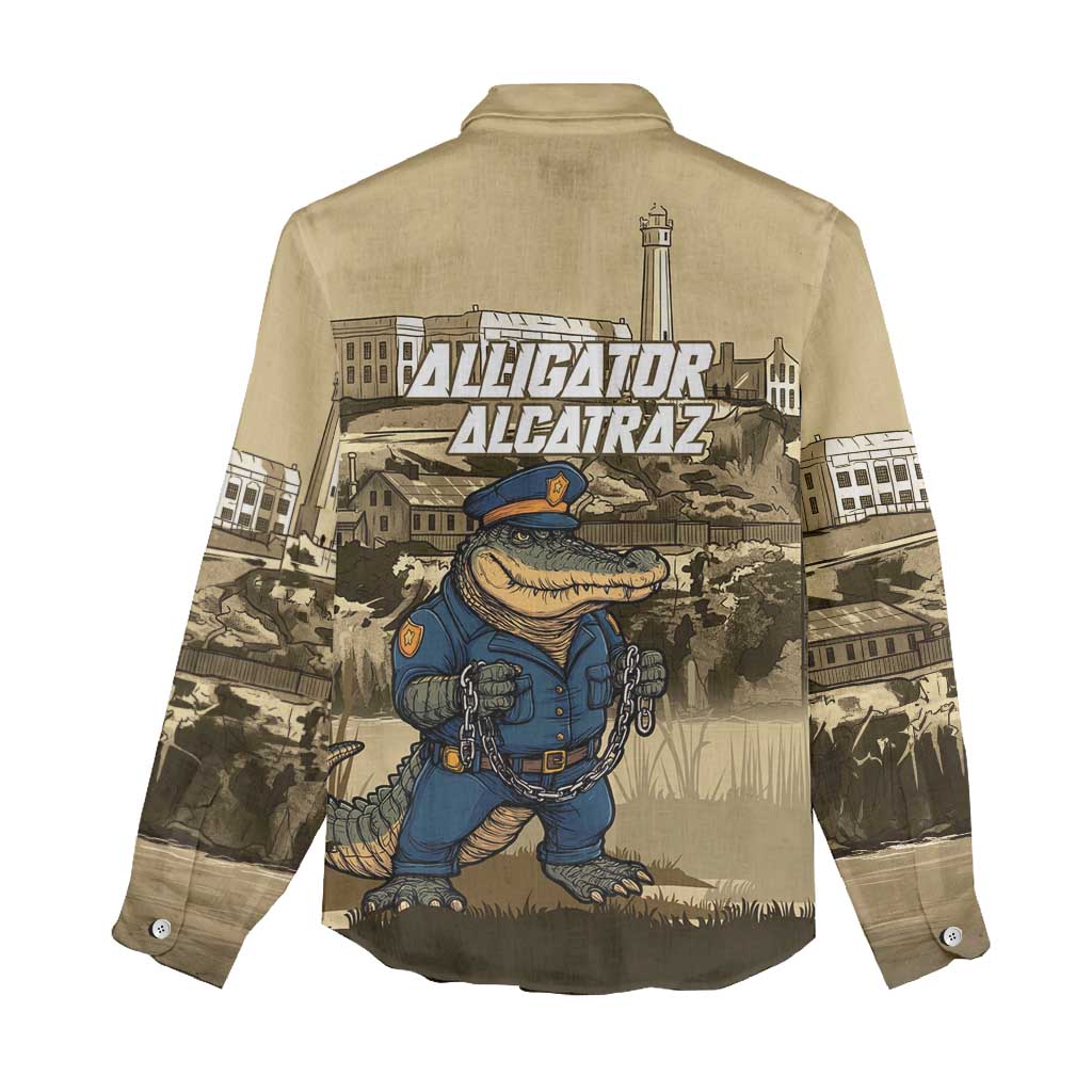Alligator Alcatraz Women Casual Shirt Police Gator Rock Penitentiary - Wonder Print Shop