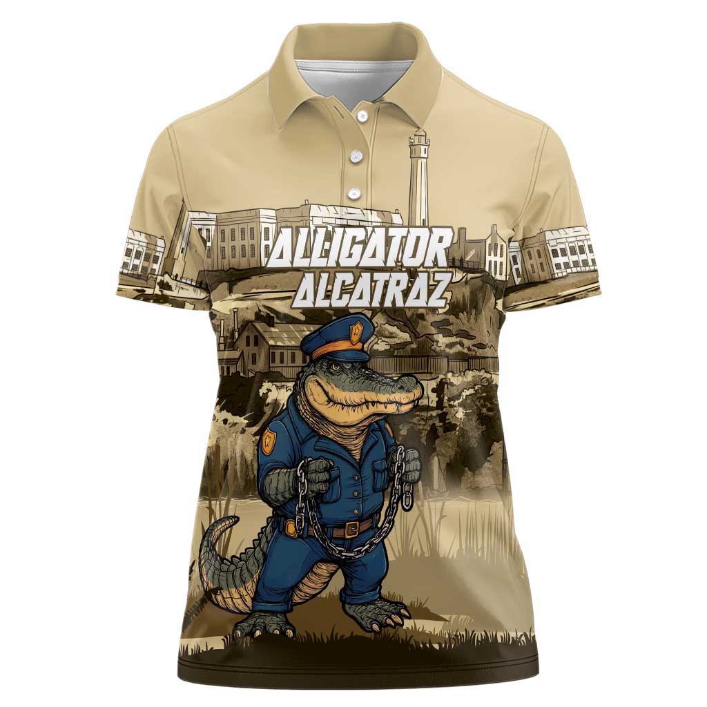 Alligator Alcatraz Women Polo Shirt Police Gator Rock Penitentiary - Wonder Print Shop