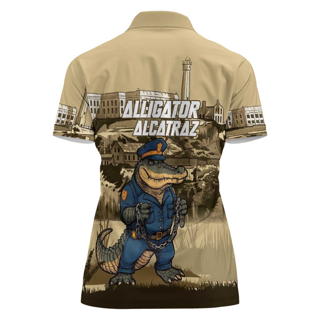 Alligator Alcatraz Women Polo Shirt Police Gator Rock Penitentiary - Wonder Print Shop