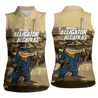 Alligator Alcatraz Women Sleeveless Polo Shirt Police Gator Rock Penitentiary - Wonder Print Shop