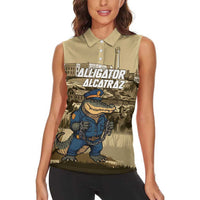 Alligator Alcatraz Women Sleeveless Polo Shirt Police Gator Rock Penitentiary - Wonder Print Shop