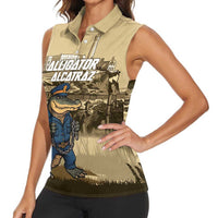 Alligator Alcatraz Women Sleeveless Polo Shirt Police Gator Rock Penitentiary - Wonder Print Shop