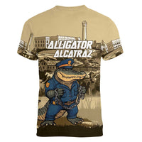 Alligator Alcatraz Women V-Neck T-Shirt Police Gator Rock Penitentiary - Wonder Print Shop