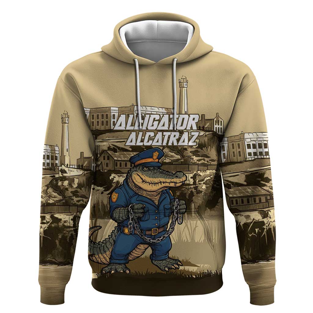 Alligator Alcatraz Zip Hoodie Police Gator Rock Penitentiary - Wonder Print Shop