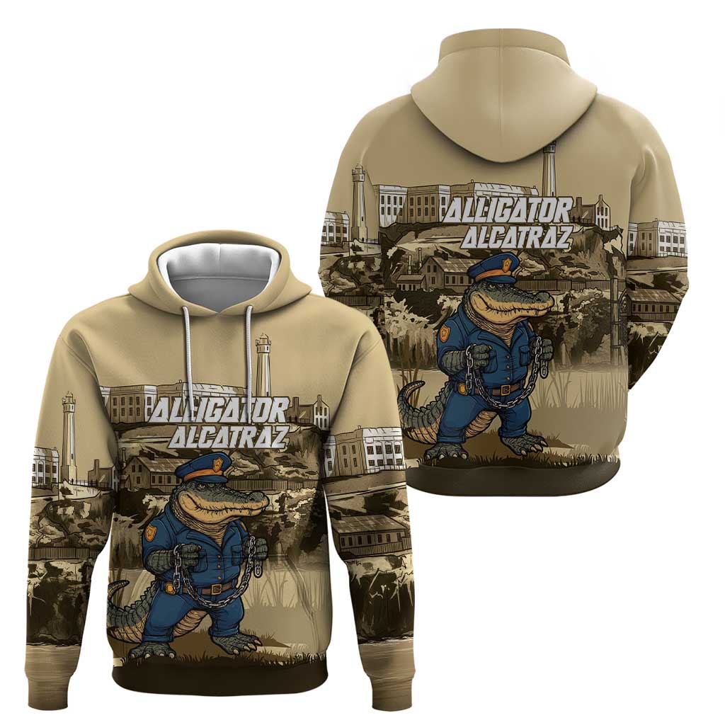 Alligator Alcatraz Zip Hoodie Police Gator Rock Penitentiary - Wonder Print Shop