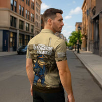 Alligator Alcatraz Zipper Polo Shirt Police Gator Rock Penitentiary - Wonder Print Shop