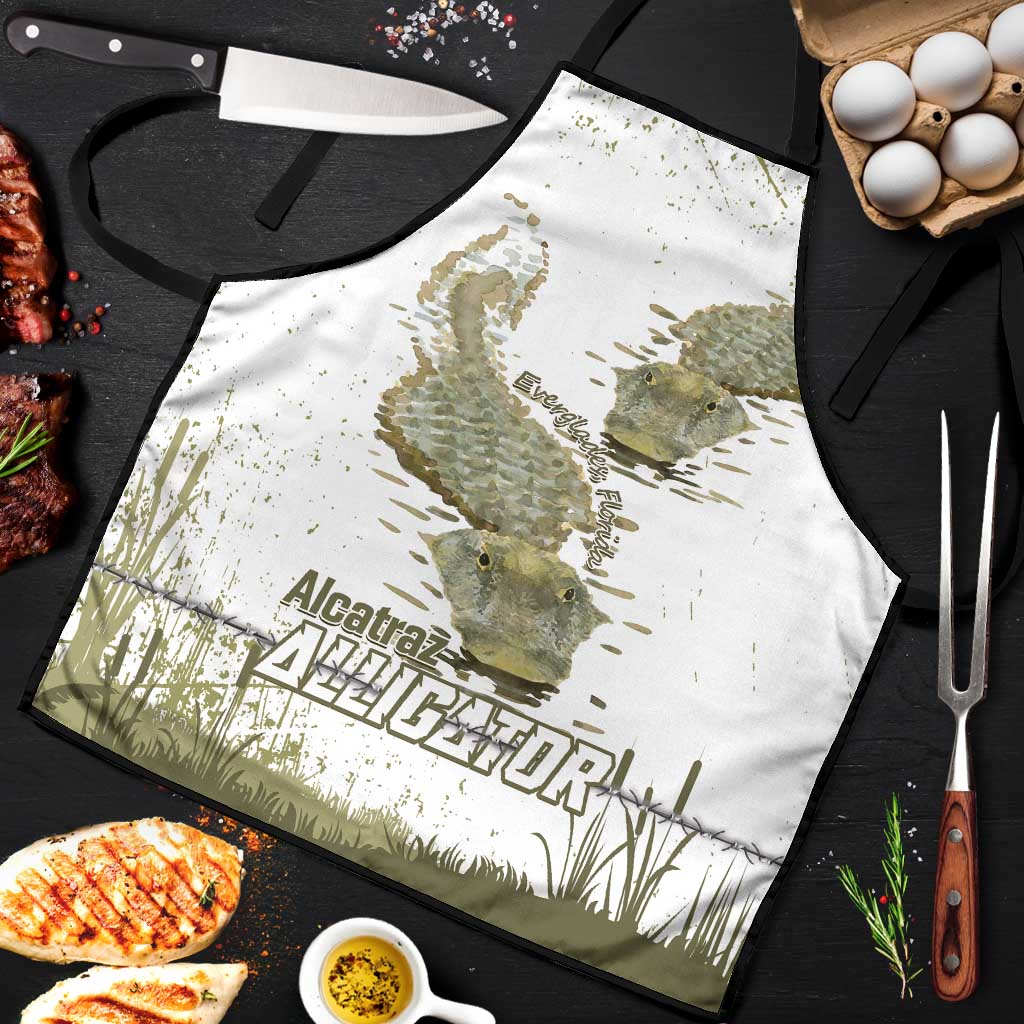 Everglades Florida Alligators Apron Alcatraz Est 2025 - Wonder Print Shop