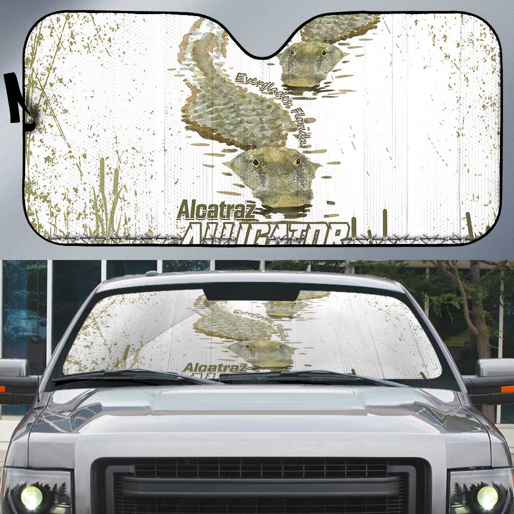 Everglades Florida Alligators Auto Sun Shade Alcatraz Est 2025 - Wonder Print Shop