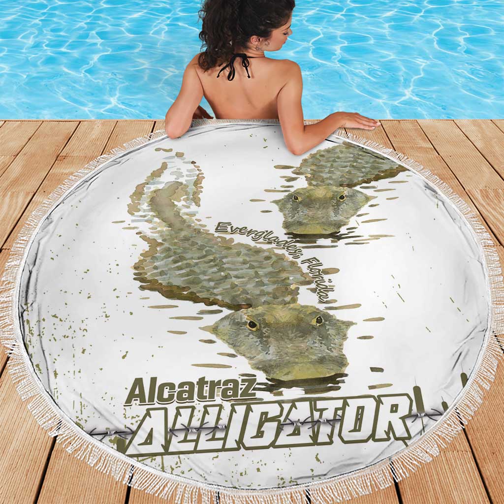 Everglades Florida Alligators Beach Blanket Alcatraz Est 2025 - Wonder Print Shop