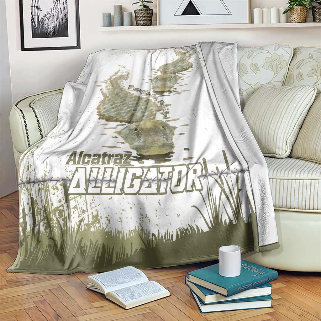 Everglades Florida Alligators Blanket Alcatraz Est 2025 - Wonder Print Shop