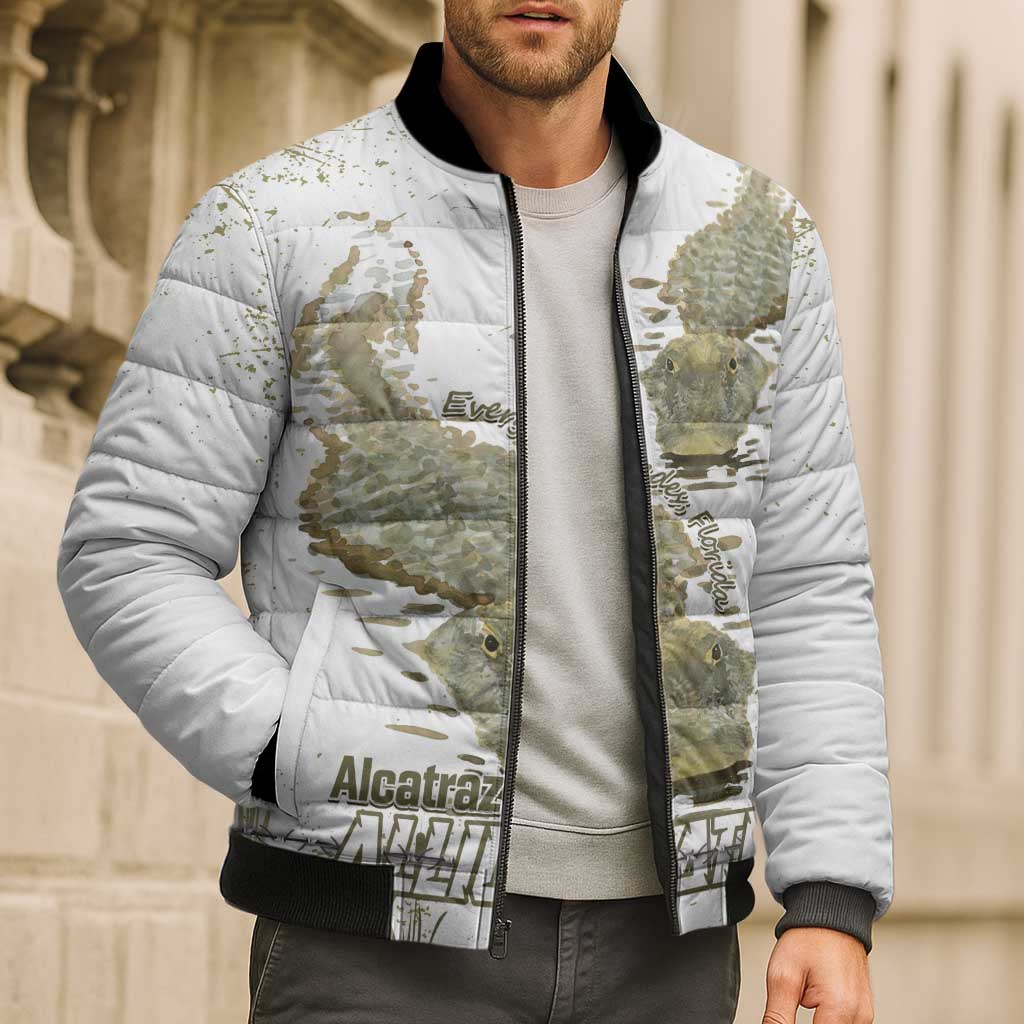 Everglades Florida Alligators Bomber Puffer Jacket Alcatraz Est 2025 - Wonder Print Shop