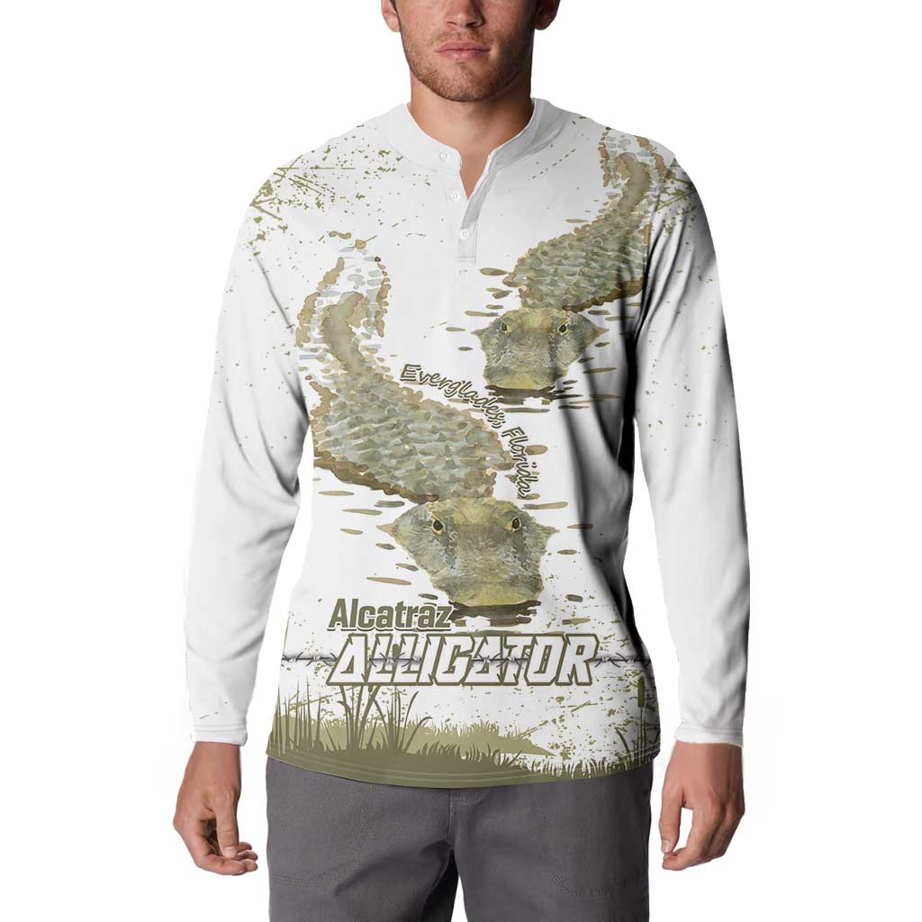 Everglades Florida Alligators Button Sweatshirt Alcatraz Est 2025 - Wonder Print Shop