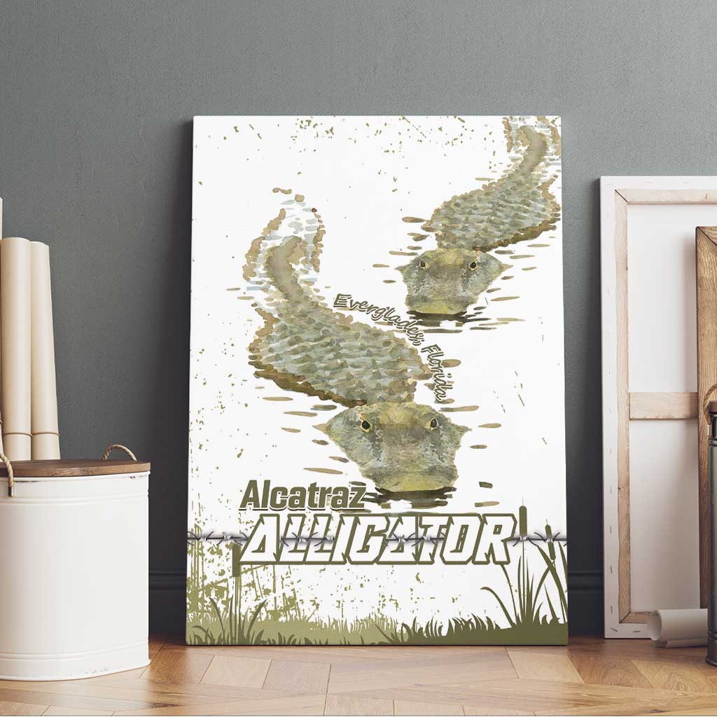 Everglades Florida Alligators Canvas Wall Art Alcatraz Est 2025 - Wonder Print Shop