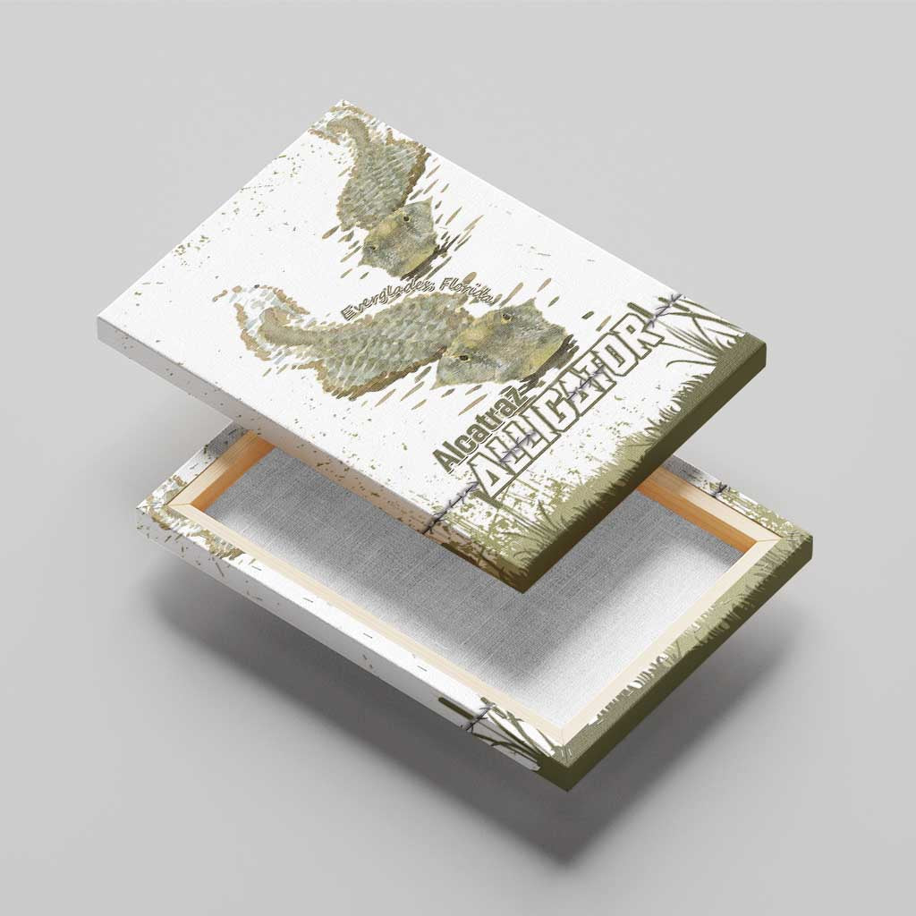 Everglades Florida Alligators Canvas Wall Art Alcatraz Est 2025 - Wonder Print Shop