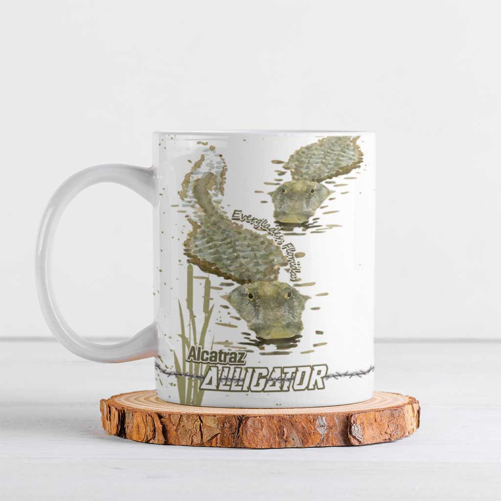Everglades Florida Alligators Ceramic Mug Alcatraz Est 2025 - Wonder Print Shop