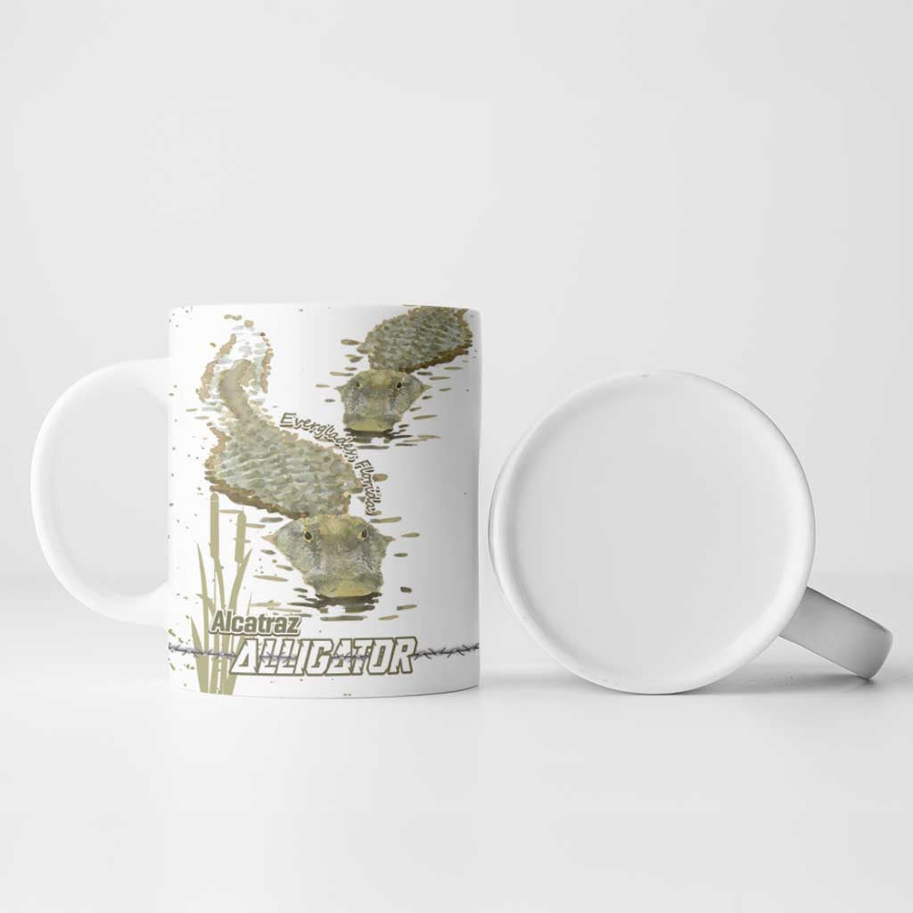 Everglades Florida Alligators Ceramic Mug Alcatraz Est 2025 - Wonder Print Shop