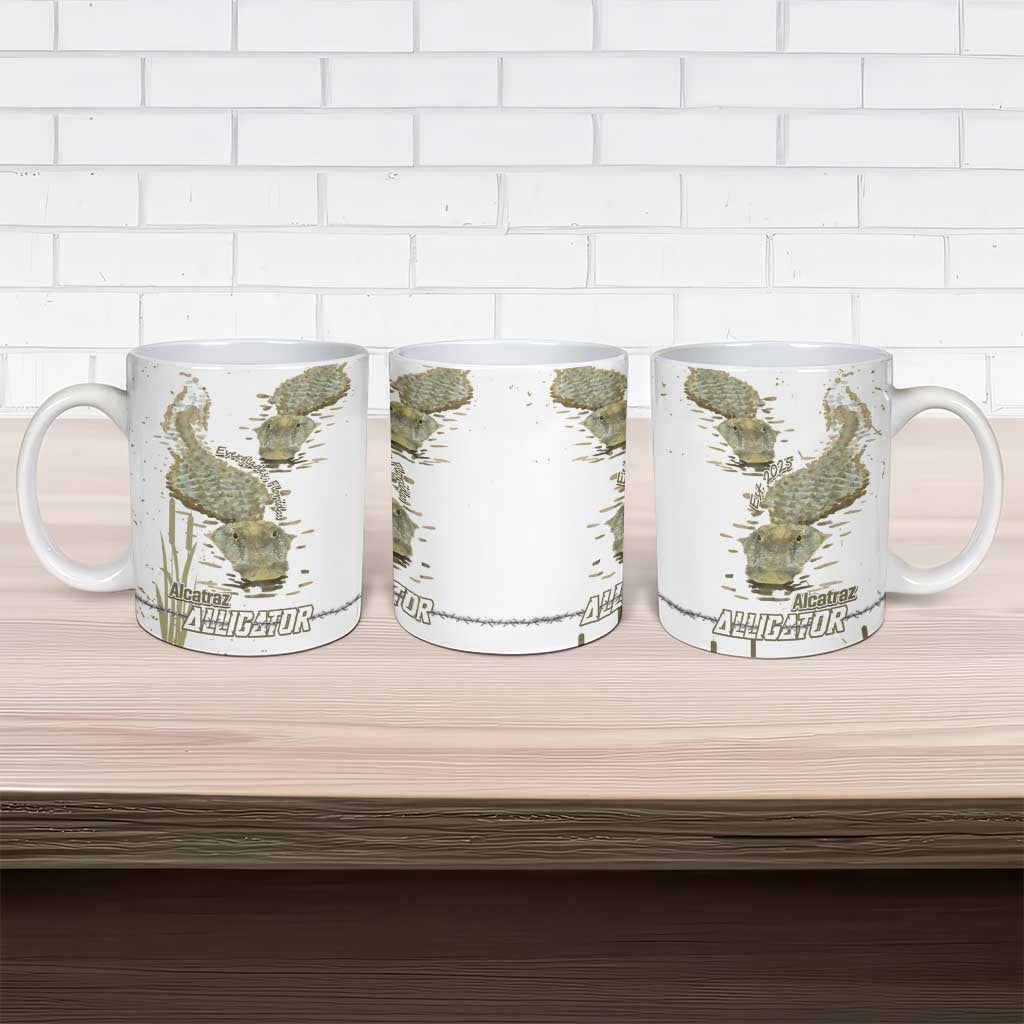 Everglades Florida Alligators Ceramic Mug Alcatraz Est 2025 - Wonder Print Shop