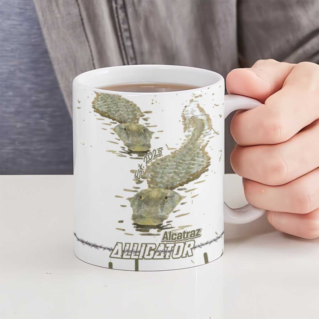 Everglades Florida Alligators Ceramic Mug Alcatraz Est 2025 - Wonder Print Shop