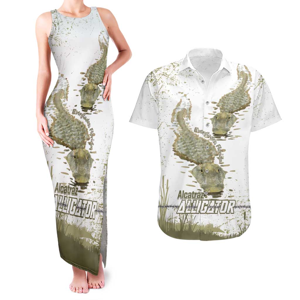 Everglades Florida Alligators Couples Matching Tank Maxi Dress and Hawaiian Shirt Alcatraz Est 2025 - Wonder Print Shop