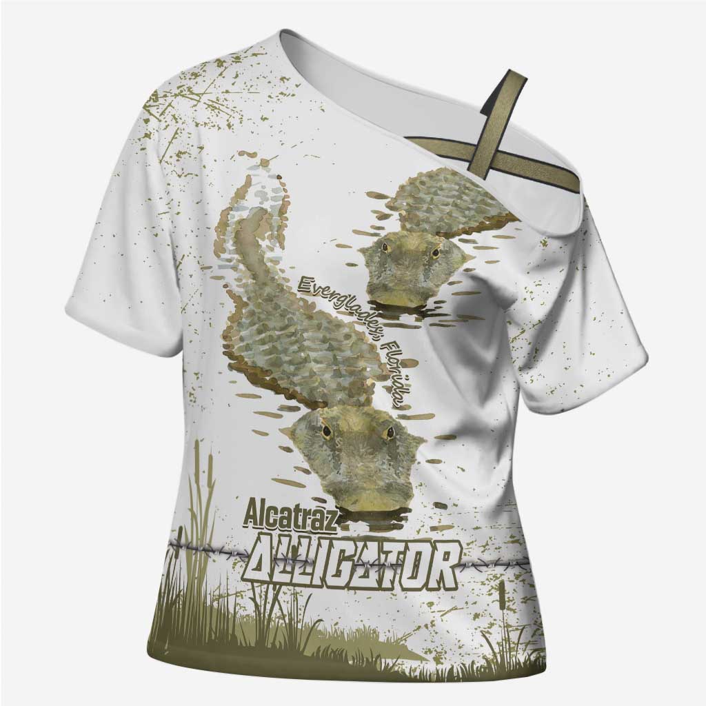 Everglades Florida Alligators Cross Shoulder Shirt Alcatraz Est 2025 - Wonder Print Shop