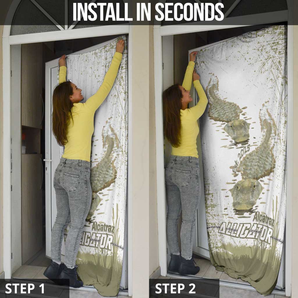 Everglades Florida Alligators Door Cover Alcatraz Est 2025 - Wonder Print Shop